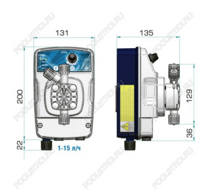 Насос дозир. мембранный eONE MF 2-16 100/250V PVDF TFE/P